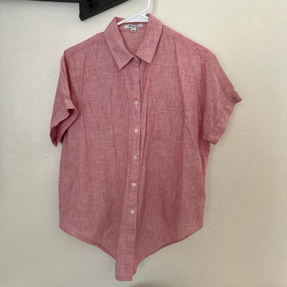 Madewell heathered rose pink short-sleeve